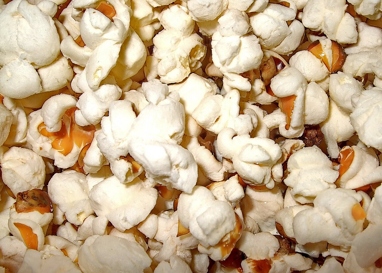 Fresh popcorn close-up